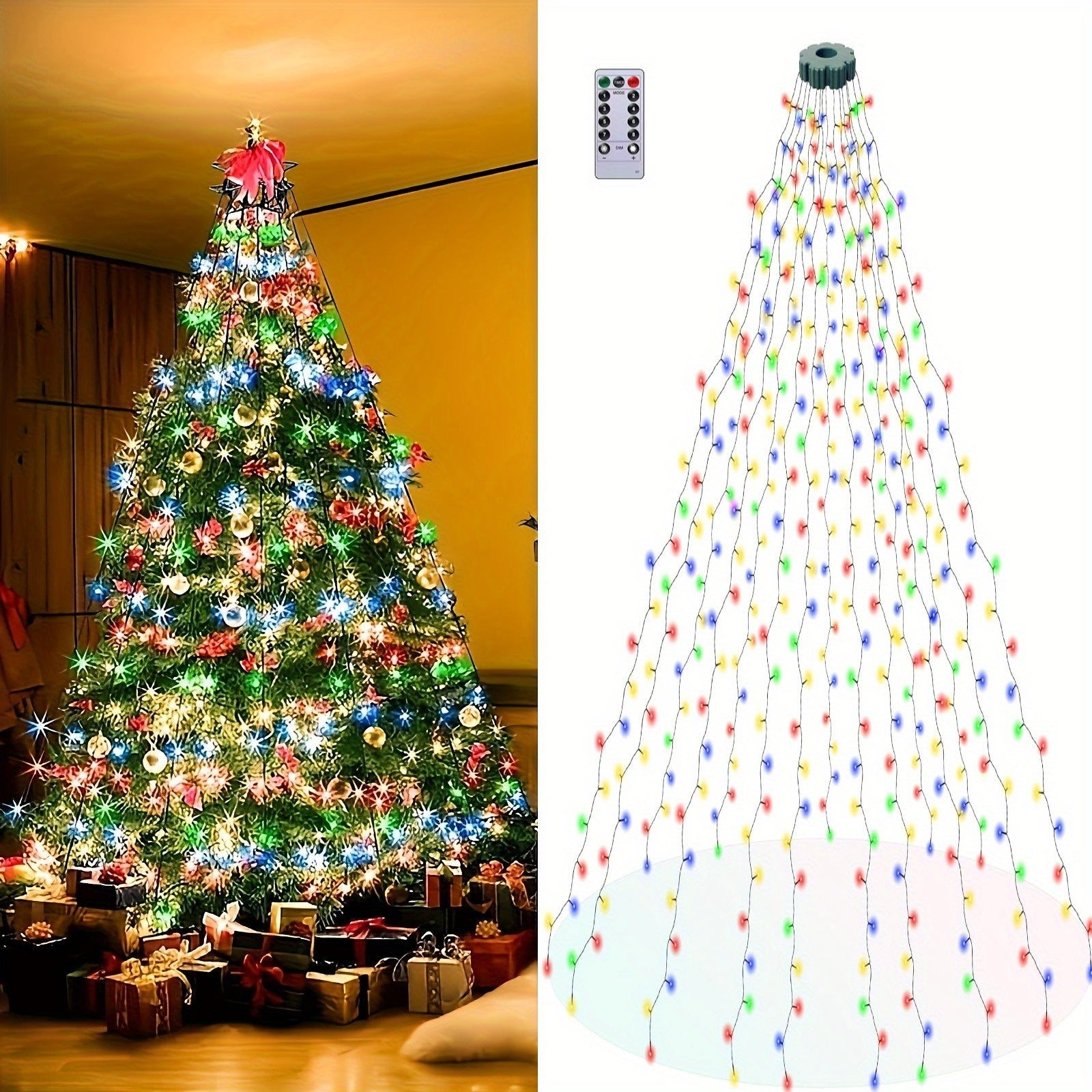 150cm/200cm (59"/79") Self-Standing LED Christmas Tree with Remote Control, 8 Lighting Modes, USB- Indoor/ Holiday Decorations, Warm White & Cool Yellow Glow for Xmas Tree, RV, Home - Easy Setup Plug &, Christmas Decorations,
