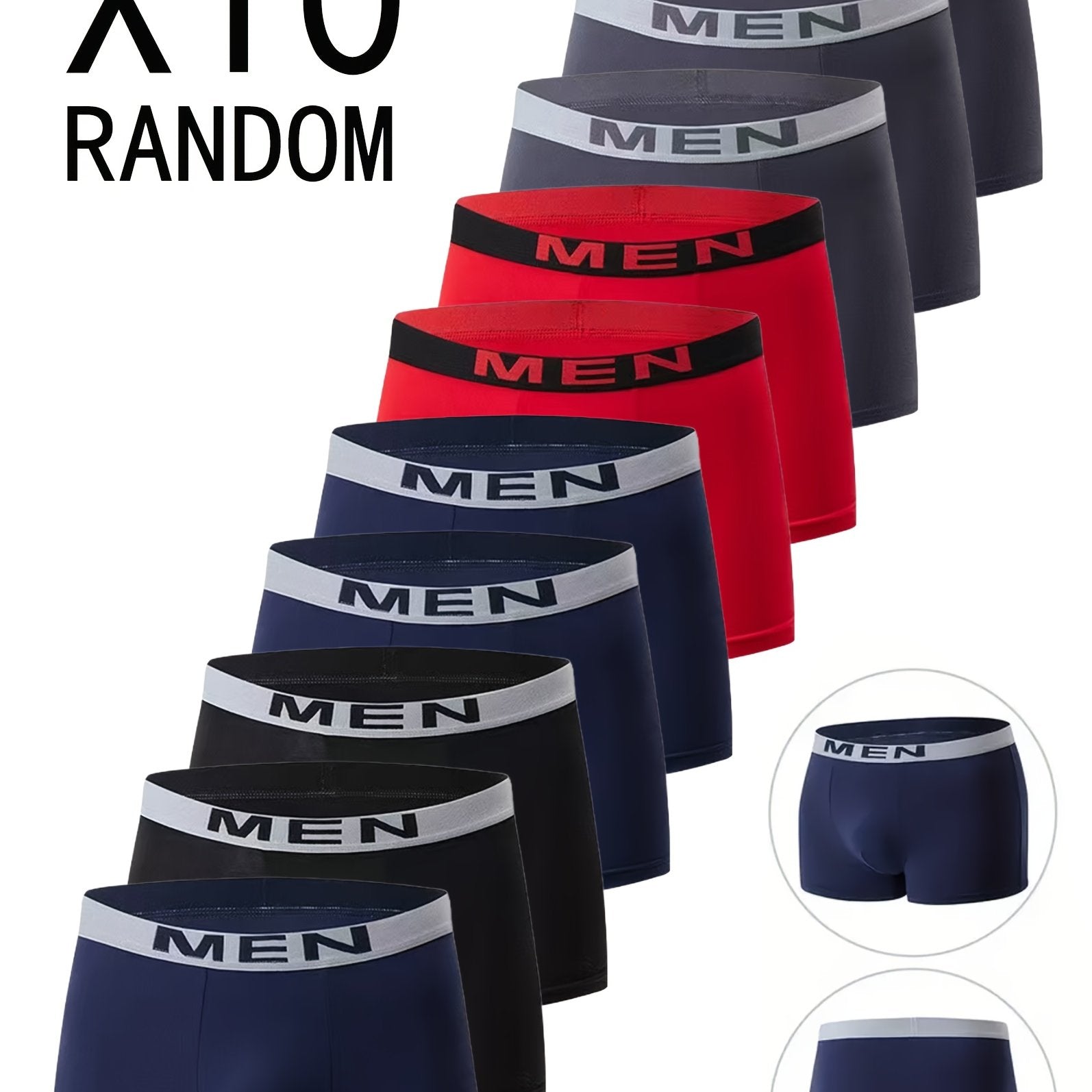 10-Pack Men's Solid Color Boxer Briefs, Comfortable Breathable Stretch Trunks, for Sports or Casual Home Wear, Boxer Briefs For Men, Boxer For Men, Boxer Brief For Men, Boxers For Men