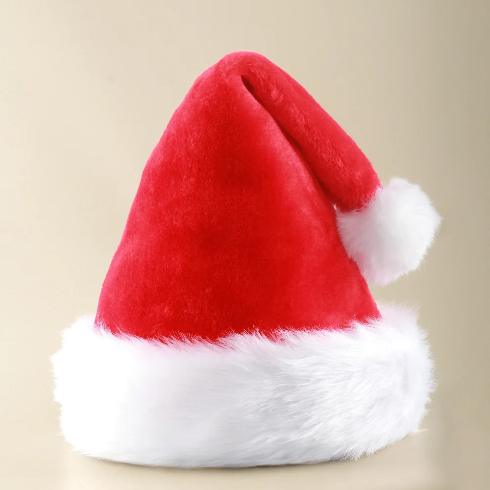 1/2/3Pcs Christmas Santa Hat Xmas Plush Holiday Red Hat For Adults And Kids Unisex 2025 New Year Festive Party Supplies Gifts